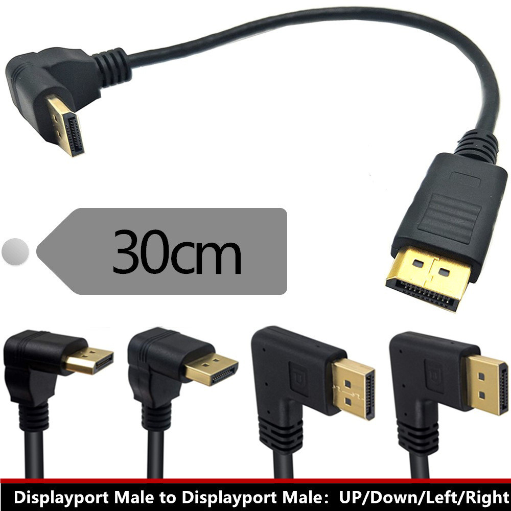 4K Mạ Vàng 90 Độ Trái Phải Khuỷu Tay DP Cáp HD Cáp DisplayPort DP Sang DP Adapter Cáp