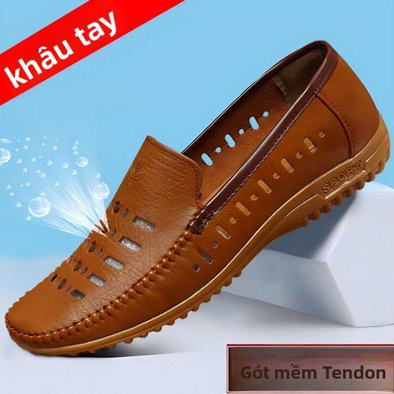 【872Có người ở đây5Giao Hàng Trong Vòng Vài Giờ】Dép sandal da thật thoáng khí cho nam, giày thường m