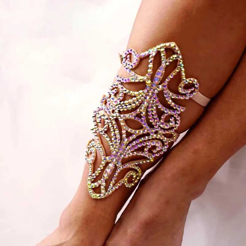 Phụ Kiện Ankle Bracelet Bo Hemian Nhiều Màu Sắc Với Chiếc Đá Fake Diamond