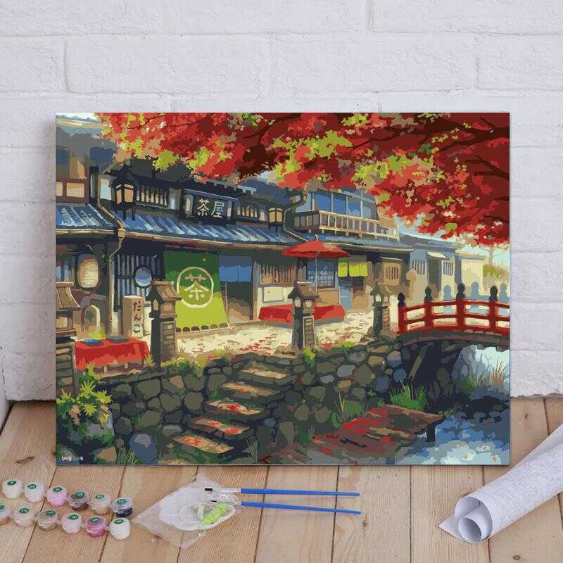 Nhà trà sơn dầu kỹ thuật số DIY Phân phối Izakaya Nhật Bản