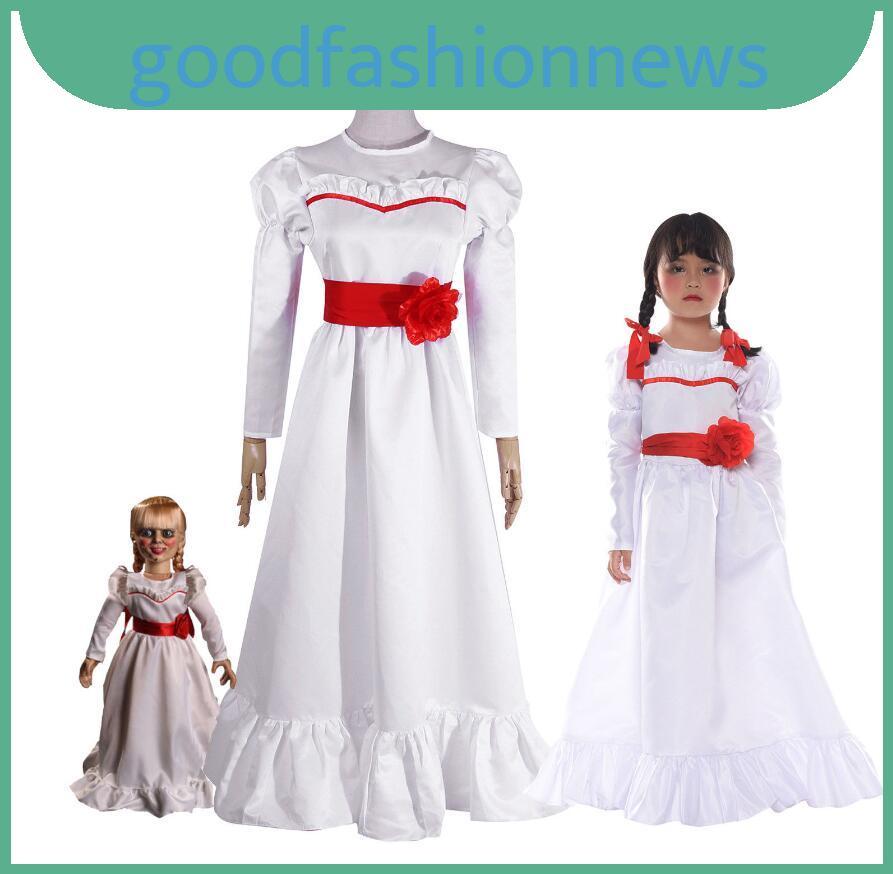 Trang phục cosplay Annabelle - váy trắng mềm mại, phù hợp cho Halloween