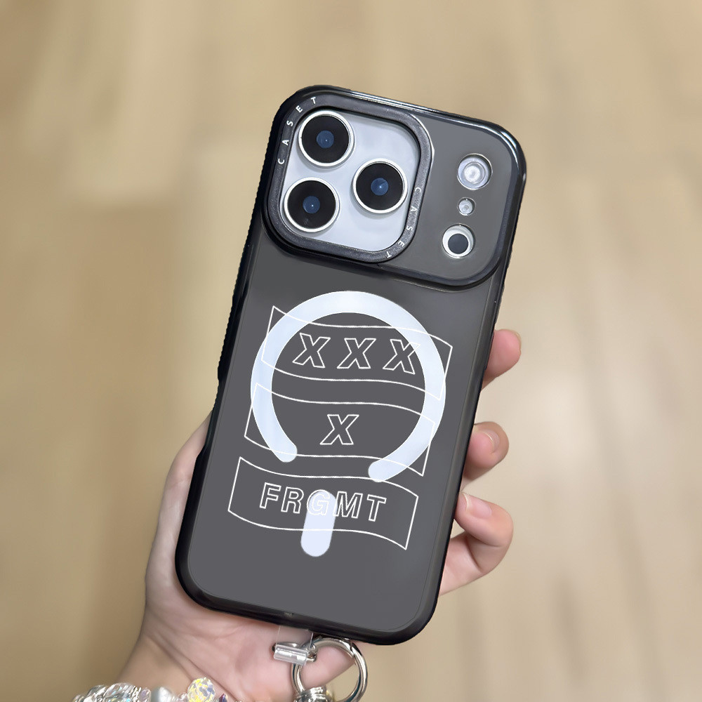 Tối giản Đường màu trắng XXXX FRGMT Vỏ màu sạc từ tính không dây Tương thích cho IPhone 15 14 11 12 