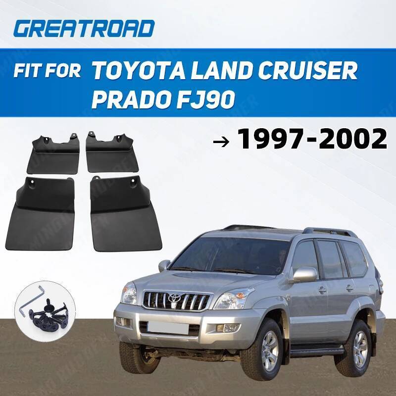 4 Tấm Chắn Bùn Bắn Vệ Sinh Cho Xe Toyota Land Cruiser Prado FJ90 1997 1998 1999 2001-2002 Chắn Bùn T