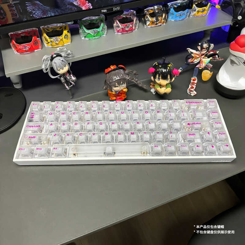 Top Trắng Mờ Trong Suốt Màu Hồng Chữ PC Keycap Hỗ Trợ wootingEZ63MADE68 Hero68 Night Magic Trục Từ K