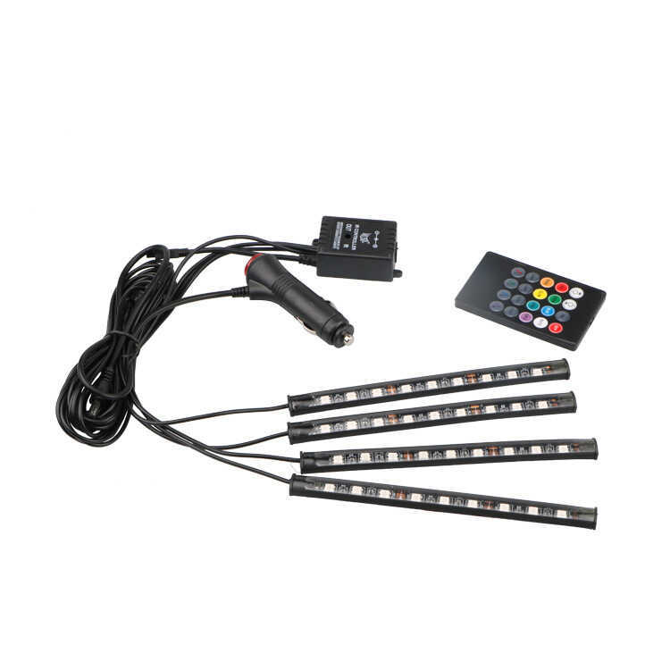 9SMD Đèn Trang Trí Ô Tô Nội Thất Không Khí Đèn Chân Đế Điều Khiển Giọng Nói Không Khí Đèn LED Chân Ổ