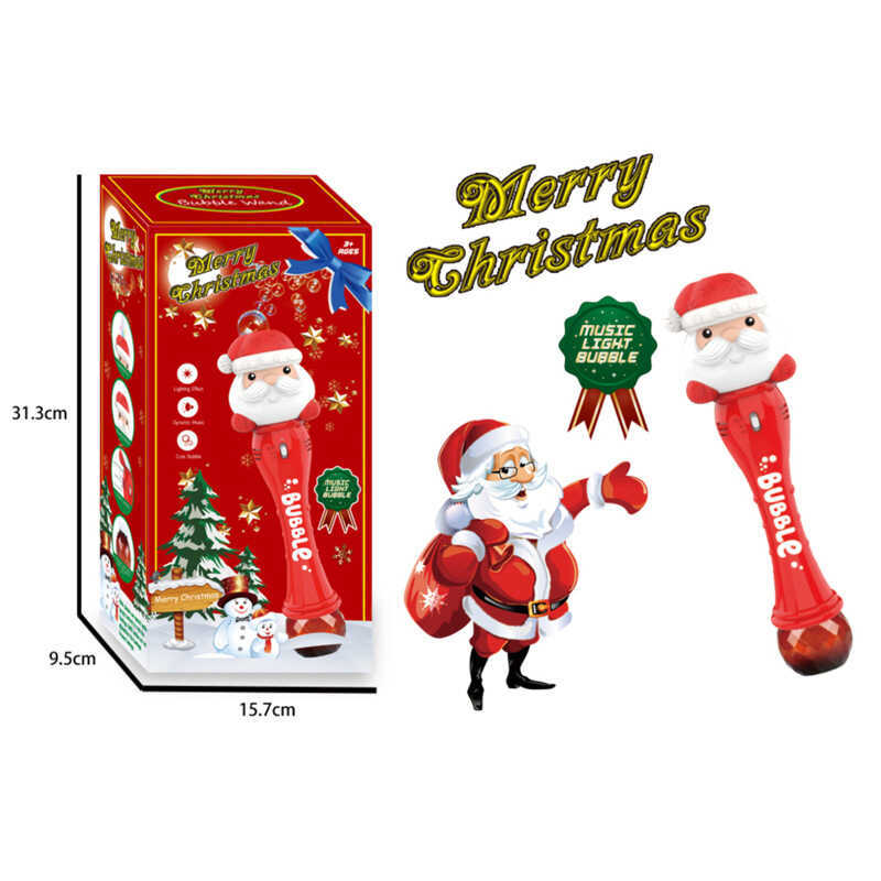Sản phẩm mới Mùa hè Trẻ em Santa Bubble Machine Magic Bubble Wand Toy Đồ chơi điện