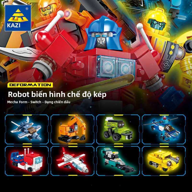 【Biến hình hai dạng】Tương thích với LEGO Transformers Building Blocks Optimus Prime Dual Transformat