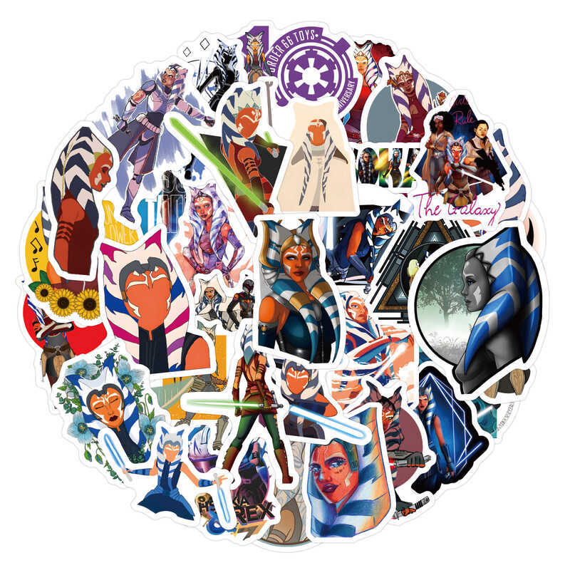 55 ~ 110 Tờ AHSOKA AHSOKA Hoạt Hình Graffiti Dán Xe Hành Lý Cốc Nước Miếng Dán Chống Thấm Nước