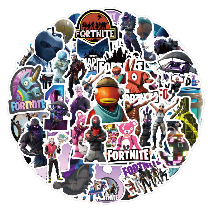 55 Tờ Trò Chơi Cổ Điển Fortnite Đêm Fortnite Graffiti Dán Xe Hành Lý Cốc Nước Dán