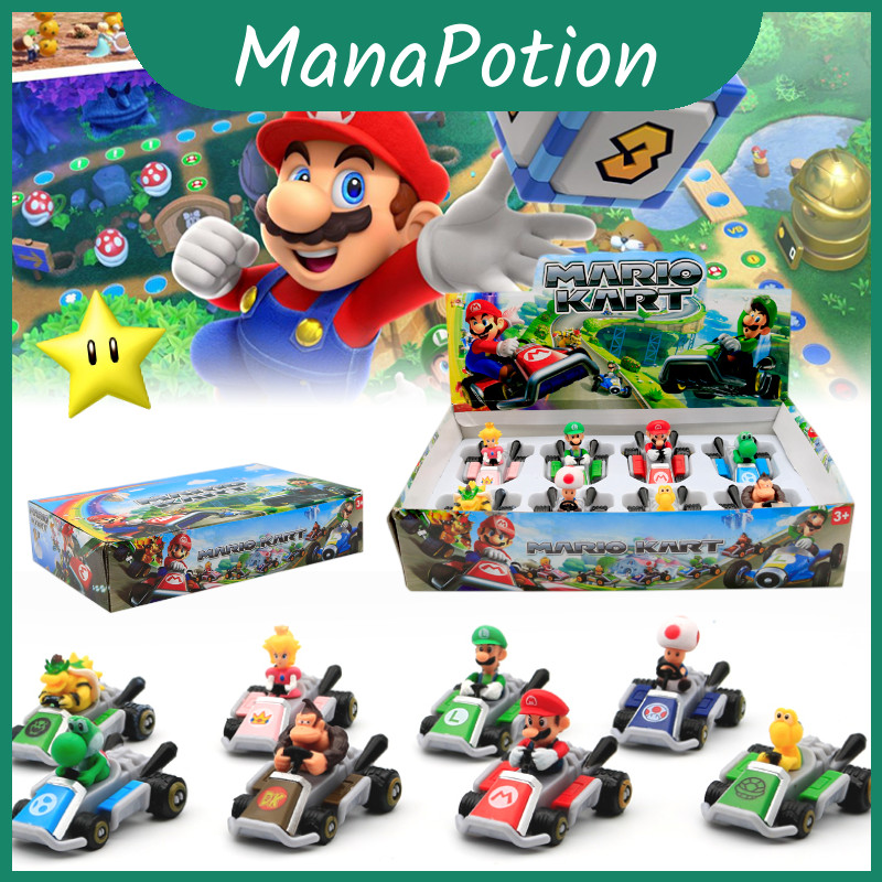 Bộ đồ chơi Party Mario Super Gokart với 8 hộp trưng bày và