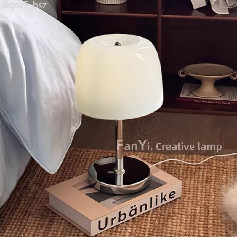 [Siêu Hot]  Đèn bàn kính kem Fanyi, ngủ sang trọng cho ngủ, trang trí phòng khách, đèn không gian B