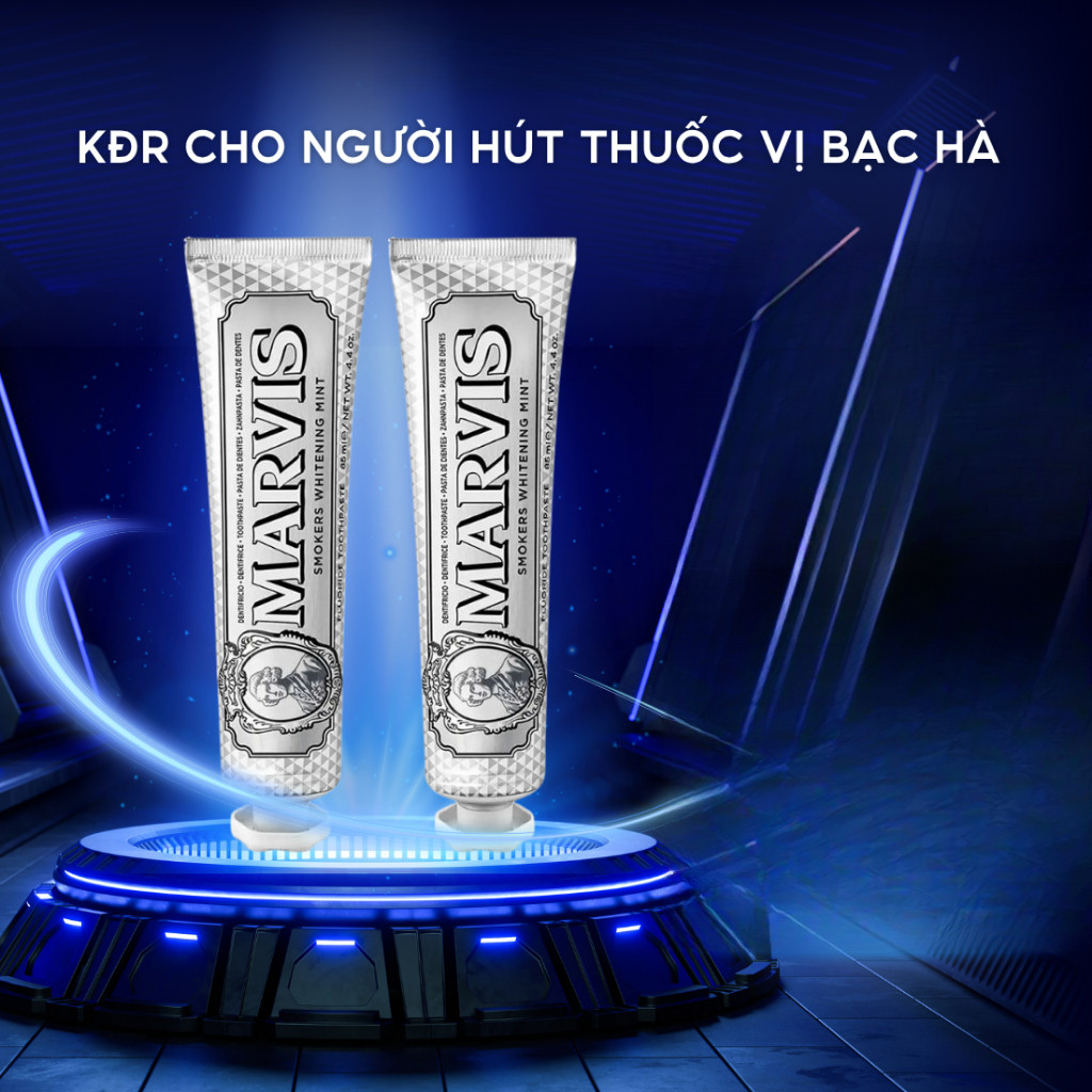 Kem đánh răng thơm mát Marvis Smoker hương bạc hà mạnh mẽ, khử mùi hôi, ố vàng hiệu quả tuýp 85ml