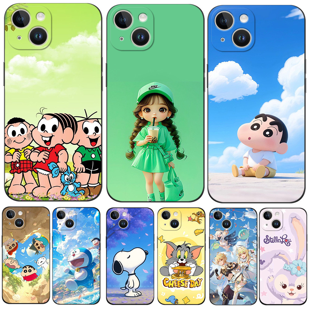 Dành Cho iPhone 15 Ốp Lưng iPhone 15 Plus Điện Thoại Ốp Lưng Silicon Mềm Bảo Vệ Đen Tpu Ốp Lưng Thần