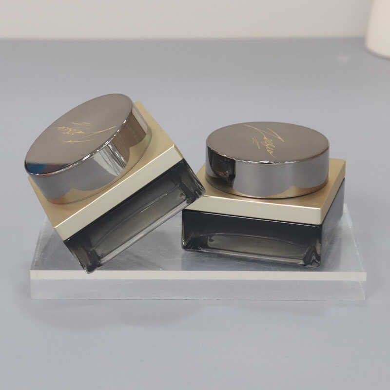 30g Mạ Điện Tròn Nắp Vuông Chai Kem Thủy Tinh 20g Góc Phải Vuông Cao Cấp Ban Ngày Kem Dưỡng Mắt Chai