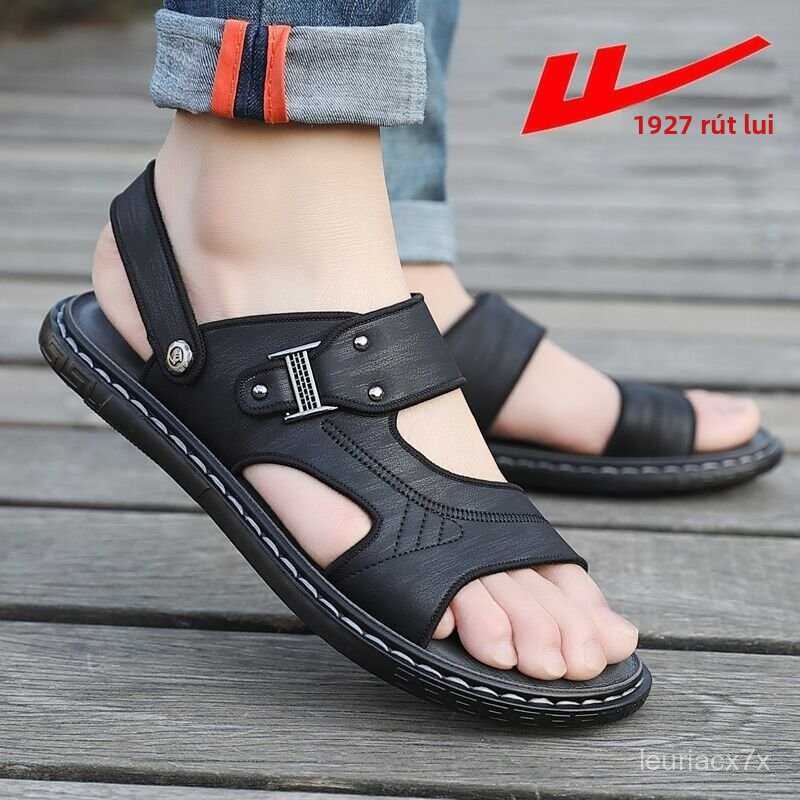 Dép nam Warrior2023Dép sandal bãi biển đế mềm cho nam, mùa hè, thoáng khí, không trượt, dép nam trẻ 