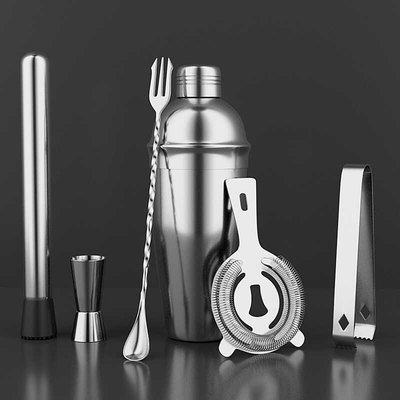 Thép không gỉ Bartender Shaker Cocktail Bar Dụng cụ đo rượu Thiết bị khuấy Cần hai đầu Ounce Cup Bar