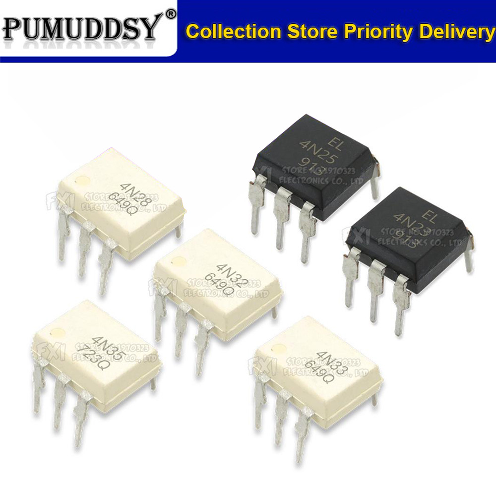 10 chiếc 4N38 4N37 4N36 4N35 4N33 4N32 4N27 4N28 4N25 4N26 DIP-6 IC Optocoupler EL4N25 ELN4N35 Cắm T