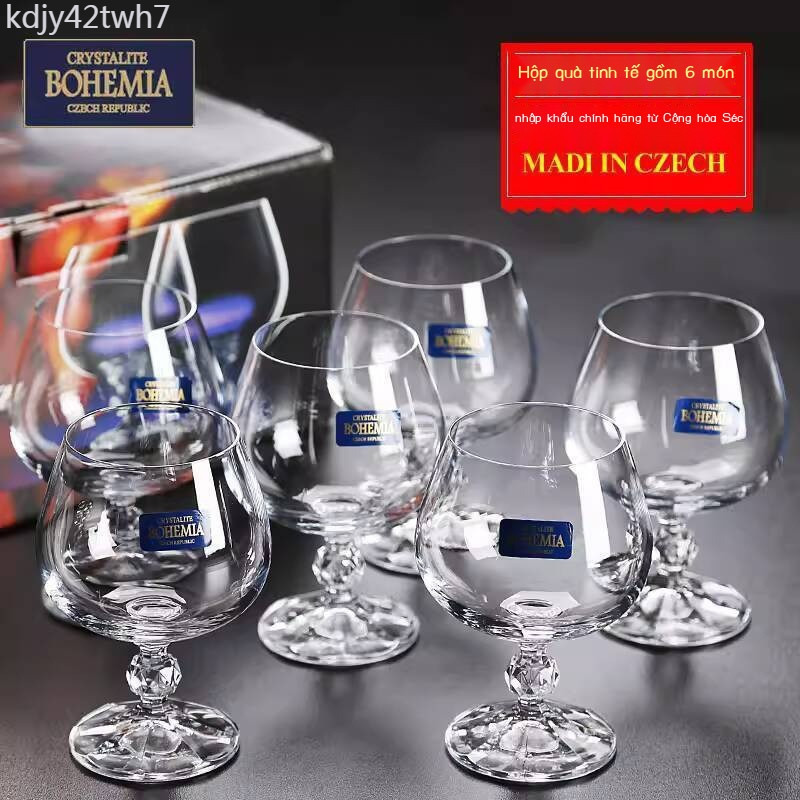 [ HOT Sale ] 6-Pack Ly Cognac Hennessy Cao Bằng Kính Pha Lê Nhập Khẩu Bohemia Séc