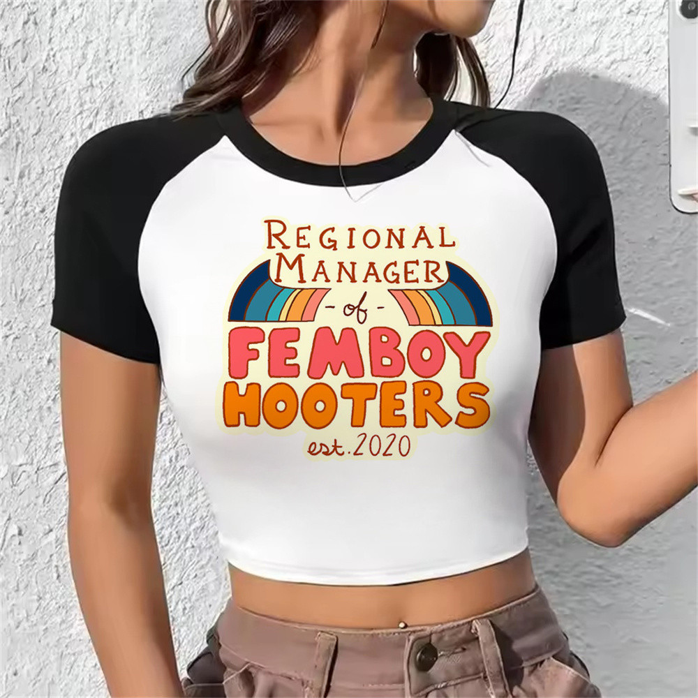 Femboy Crop Top Manga Grunge Phù Hợp Mùa Hè - Áo Thun Ngộ Nghĩnh từ Nhật Bản