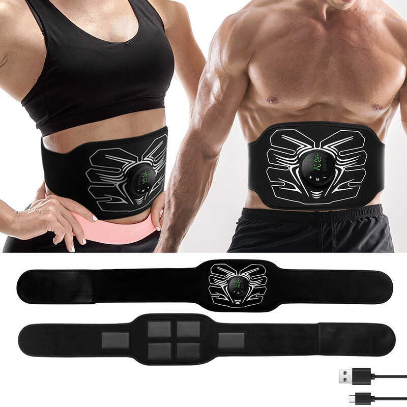Mỹ 12 Chế Độ Có Thể Giặt EMS Abs Belt FDA Home EMS Lazy Fitness Abs
