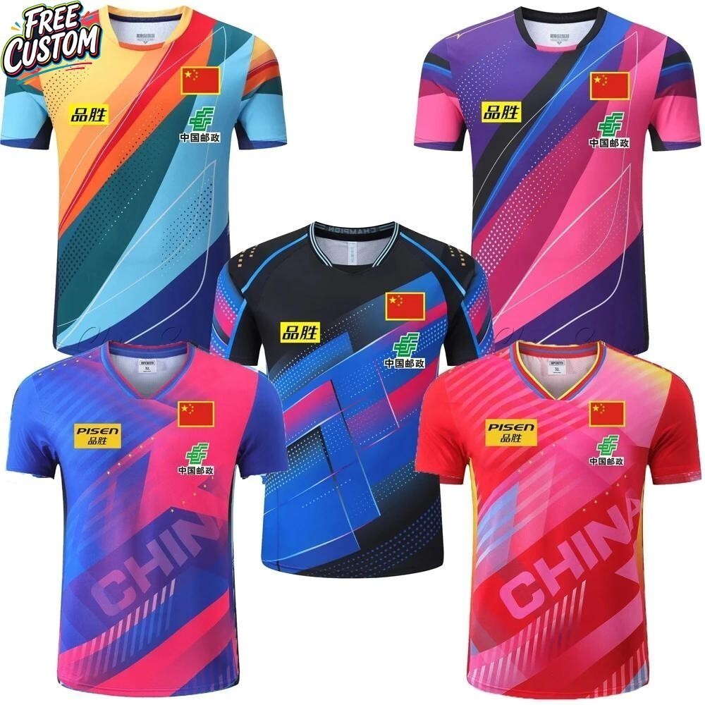 [Tên & Số tùy chỉnh miễn phí] Championship Trung Quốc Nam Nữ Đội Bóng Bàn Áo Bóng Bàn Quần Áo Bóng B