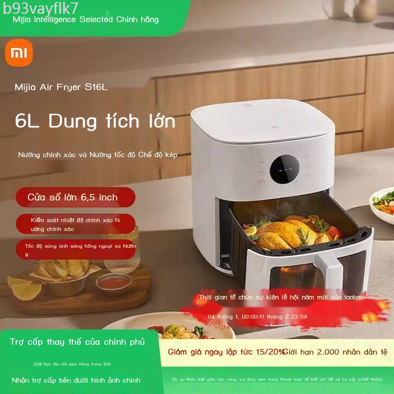 [ HOT Sale ] Nồi chiên dầu Xiaomi Mijia S1 P1 đa chức năng, dung tích lớn, không cần lật