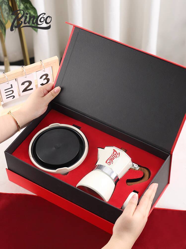 [ 𝐇𝐎𝐓 𝐃𝐄𝐀𝐋] Bộ quà tặng Bincoo Moka Pot, Ý, máy pha cà phê espresso nhỏ, bếp điện