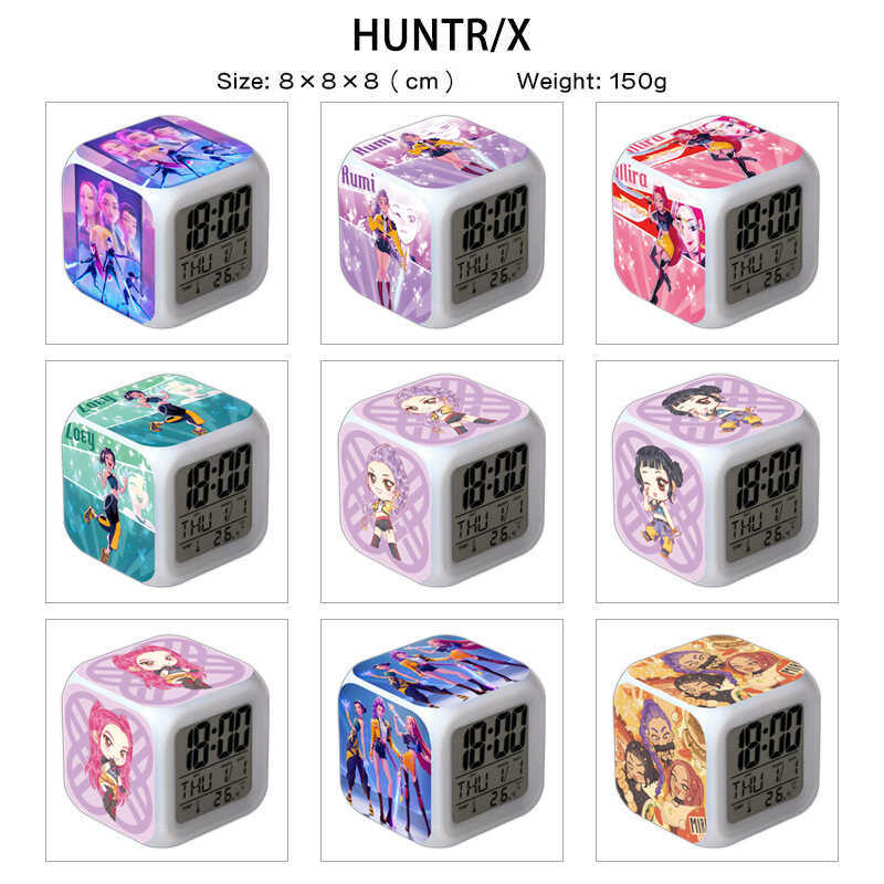 HUNTRIX HUNTRIX Đồng Hồ Báo Thức Anime Ngoại Vi Đầu Giường Đồng Hồ Kỹ Thuật Số Nhiều Màu Sắc Đổi Màu