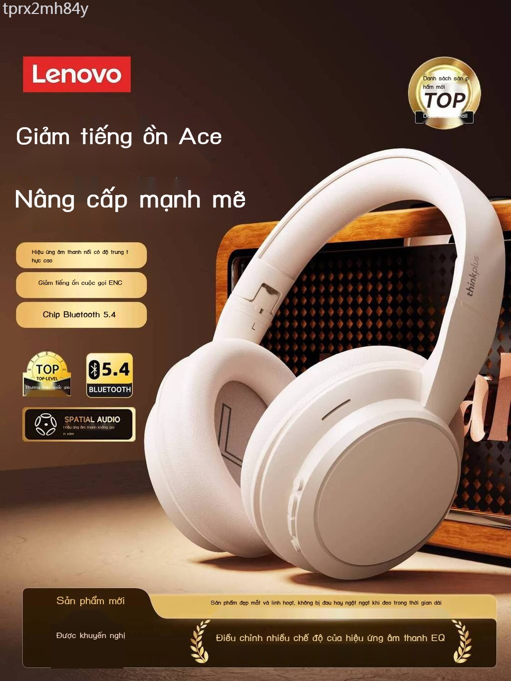 [ Siêu Tiết kiệm] Tai nghe Lenovo TH11 Over-Ear Bluetooth không dây, chơi game, khử tiếng ồn, có dâ