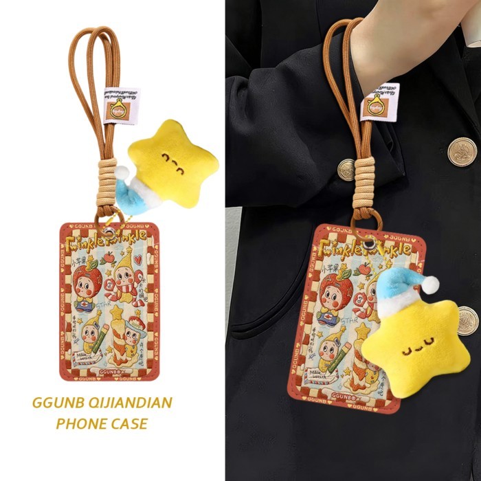 Little Apple Star ID Card Vỏ bảo vệ Dây buộc Phong cách Thẻ bữa ăn Thẻ truy cập Thẻ sinh viên Thẻ xe