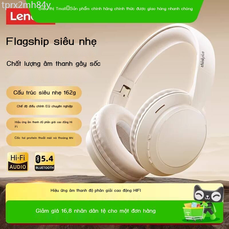 [Ảnh thật/Video] Tai nghe Lenovo TH11 Over-Ear Bluetooth không dây, chơi game, khử tiếng ồn, có dây