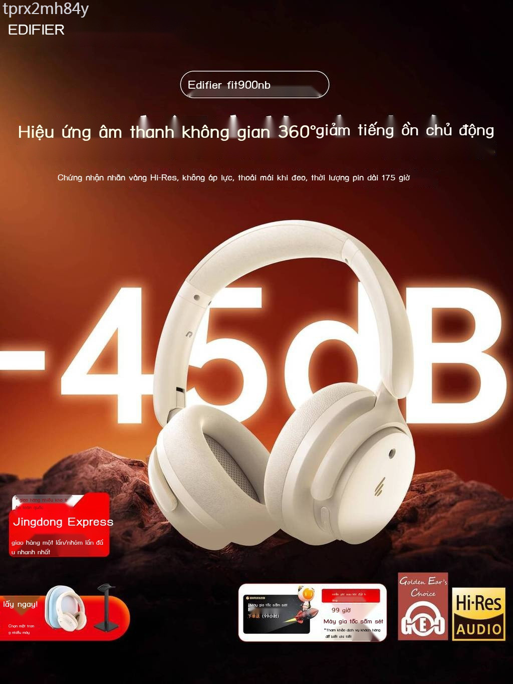[HOT 2025] Tai over-ear Edifier Fit900NB tính năng giảm tiếng ồn chủ động, tai nghe chơi game không