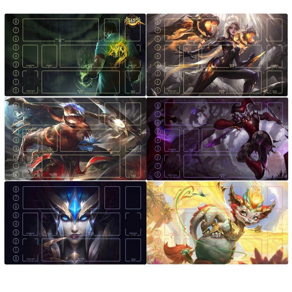 Runes Battlefield 600x350mm Anime Hoạt Hình LeeSin Người Chơi Đơn Trận Playmat Kaisa Nidalee Morgana