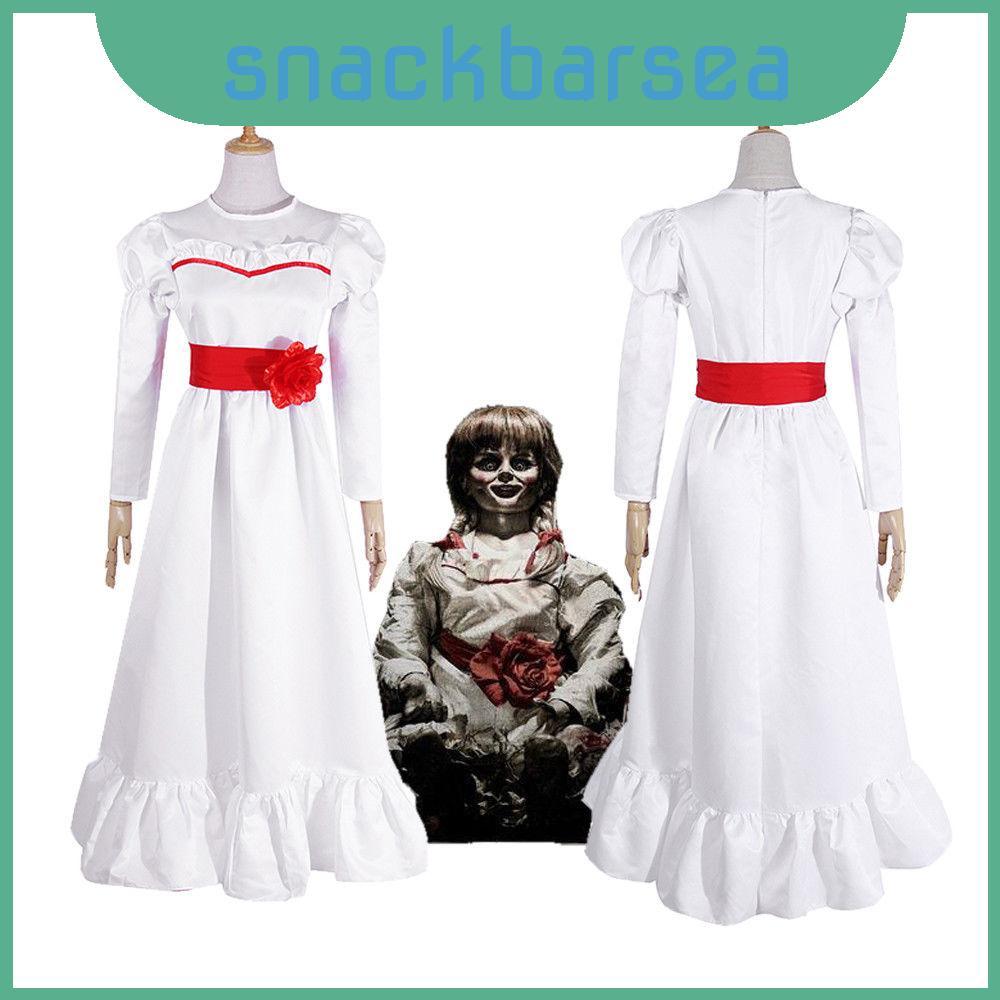 Trang phục cosplay Annabelle tinh tế với váy trắng đẹp mắt cho Halloween