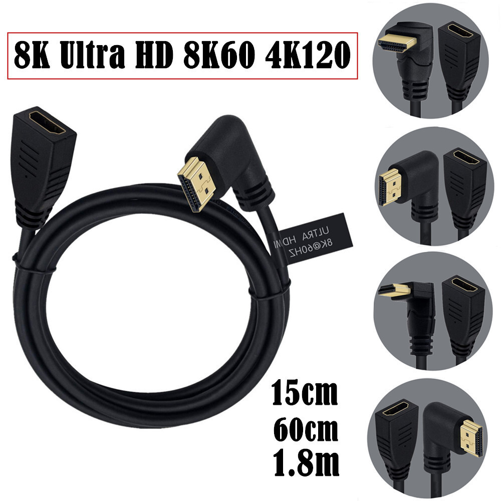 Phiên bản 2.1 Tôi Trái Phải Lên Xuống Khuỷu Tay Nam Đầu Sang Nữ HDMI 4K120HZ / 8K60HZ / 7680X4320 Cá