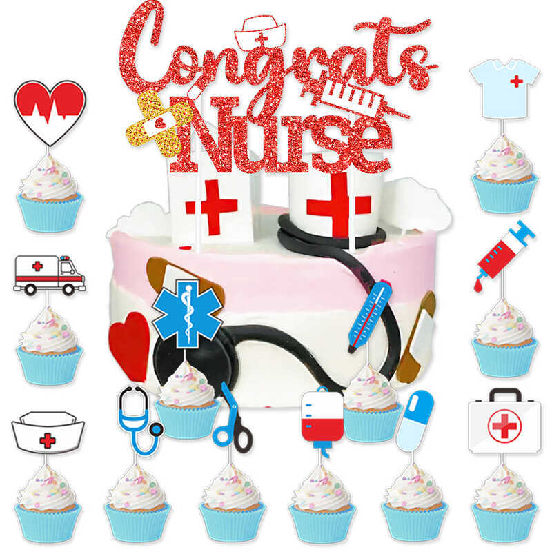 CONGRATS NURSE NURSE Tốt Nghiệp Chủ Đề Trang Trí Tiệc Bánh Lắp Tùy Chỉnh