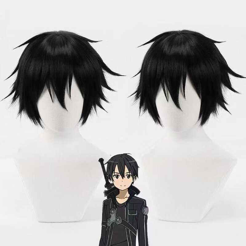 Silky Sword Art Online Kirito Cosplay Tóc Giả Lụa Cao Cấp - Màu Đen Tóc Ngắn