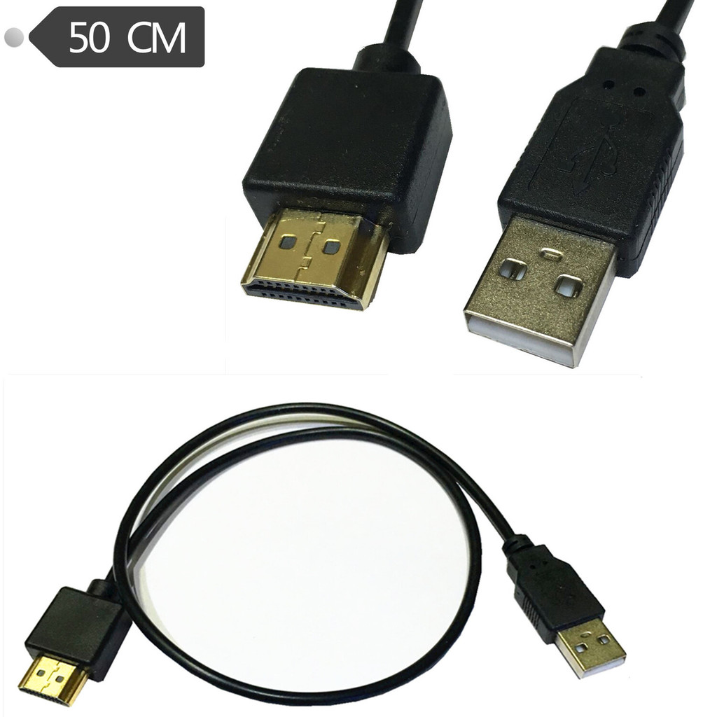 Cáp HDMI Cáp nguồn HDMI Nam sang USB Dây USB sang HDMI Nam, 0,5m