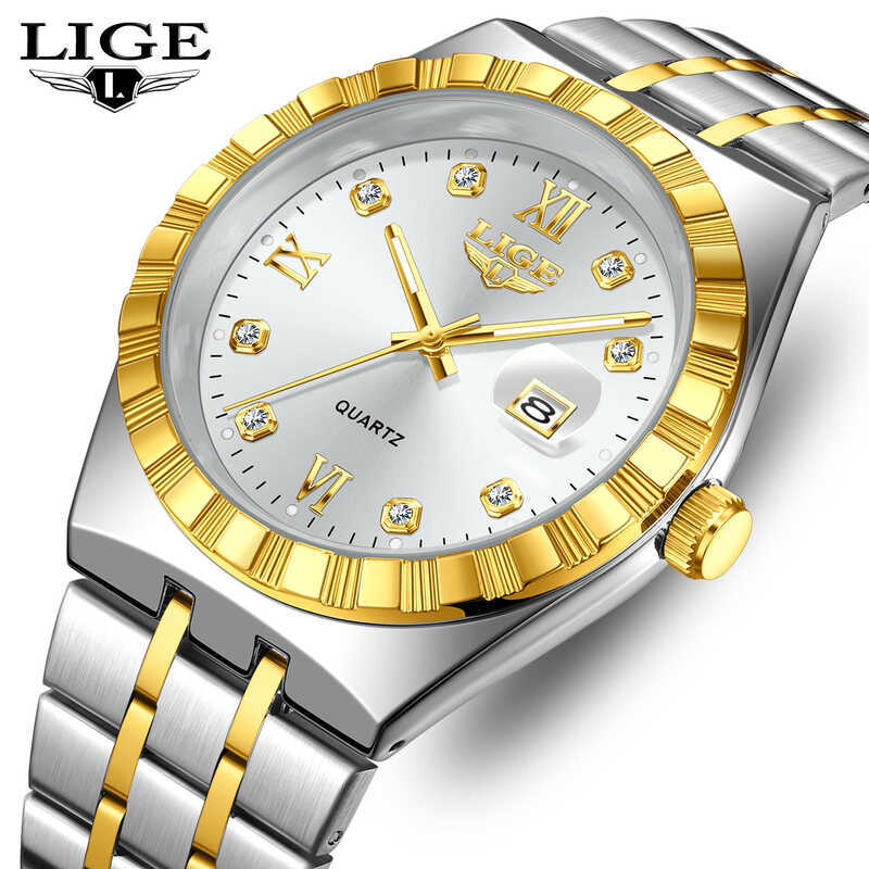 Đồng hồ nam LIGE / LIGE Đồng hồ thời trang dành cho doanh nhân Đồng hồ lịch chống nước đa chức năng