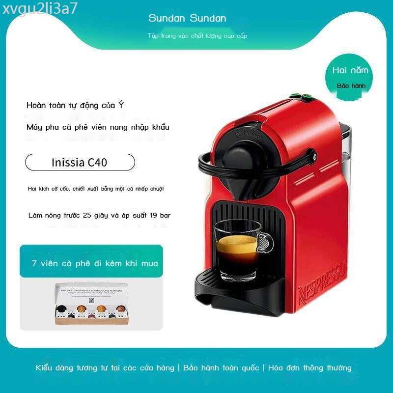[Ảnh thật/Video] Máy pha cà phê viên nén Nespresso nhập khẩu Ý hoàn toàn tự động nhỏ gọn Inissia C4