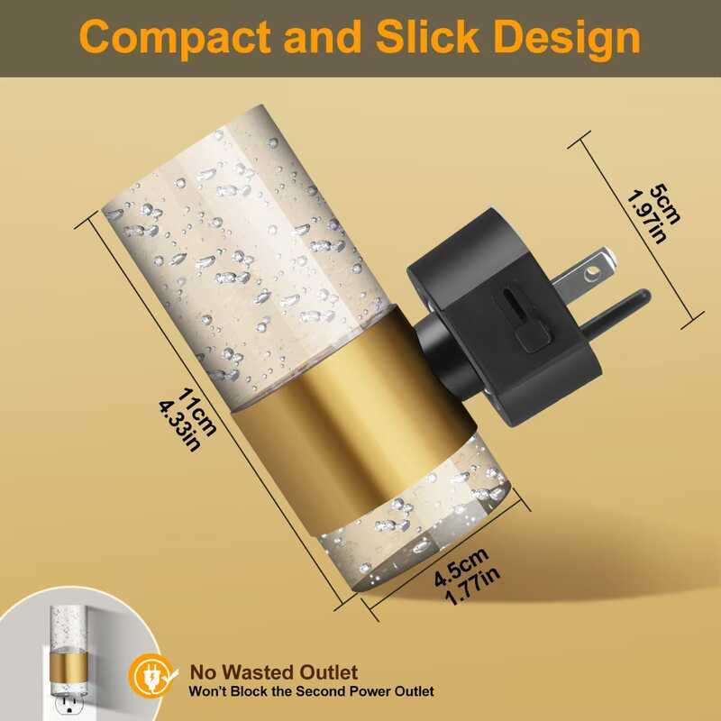 Đèn tường Acrylic Plug-In Dimming Light Sensor Tiêu chuẩn Anh Tiêu chuẩn Châu Âu