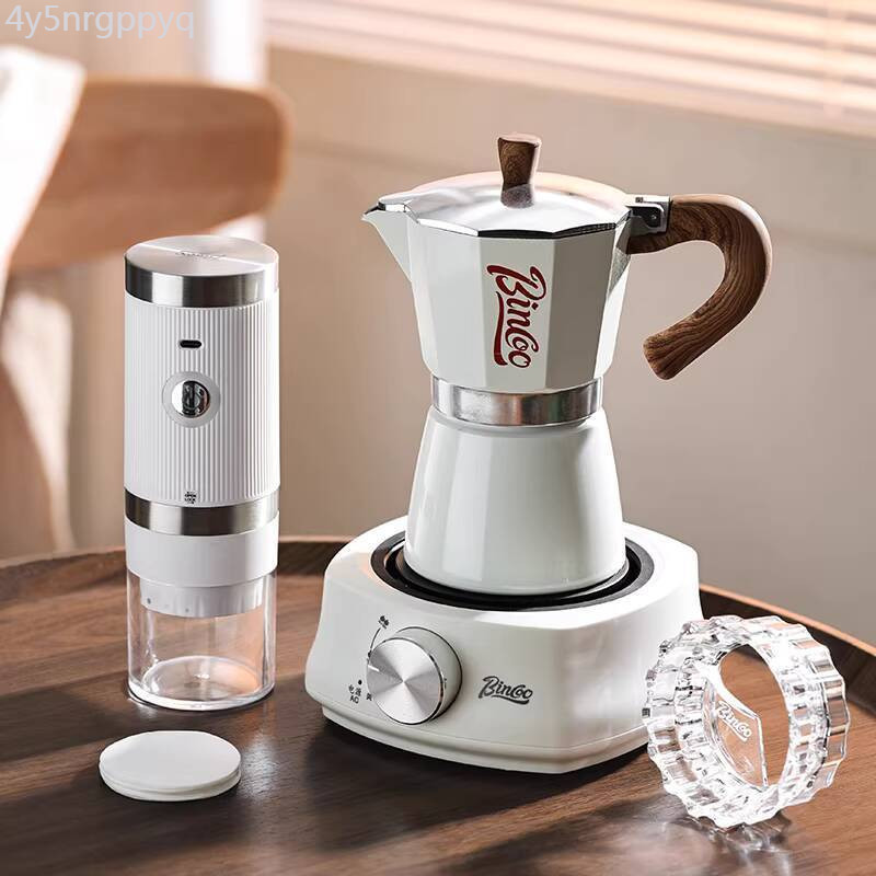 [GIÁ SỈ]  Bộ Bincoo Coffee Moka Pot, bếp điện gốm gia đình, nhỏ, máy pha cà phê espresso Ý