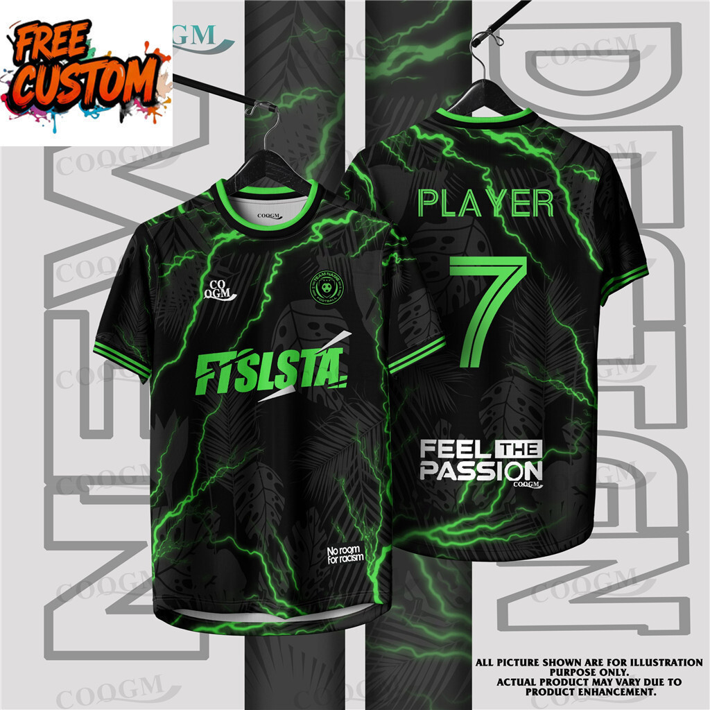 Áo Futsal Tùy Chỉnh In Hình Lightning, Tên Cầu Thủ Cho Bóng Đá Futsal