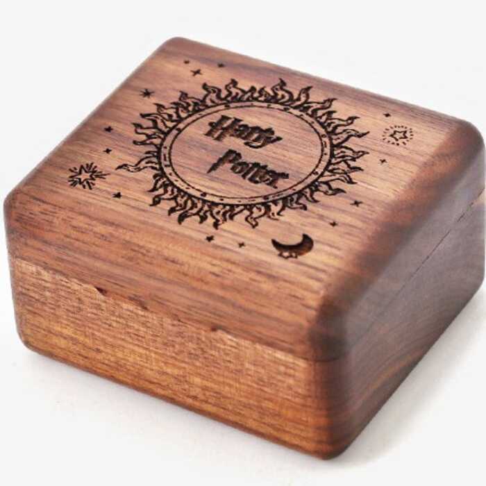 Hộp nhạc óc chó màu đen Hộp nhạc bằng gỗ Đồng hồ Hộp nhạc tự động Hộp nhạc tự động Khắc hộp nhạc