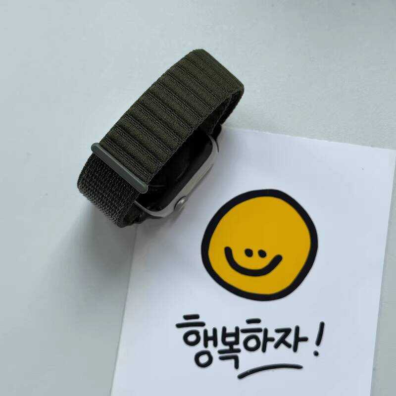 Thích hợp cho iwatch10 Apple Watch watch9 Dây đeo s9 Bạc hà bện Nylon Loop Velcro 8