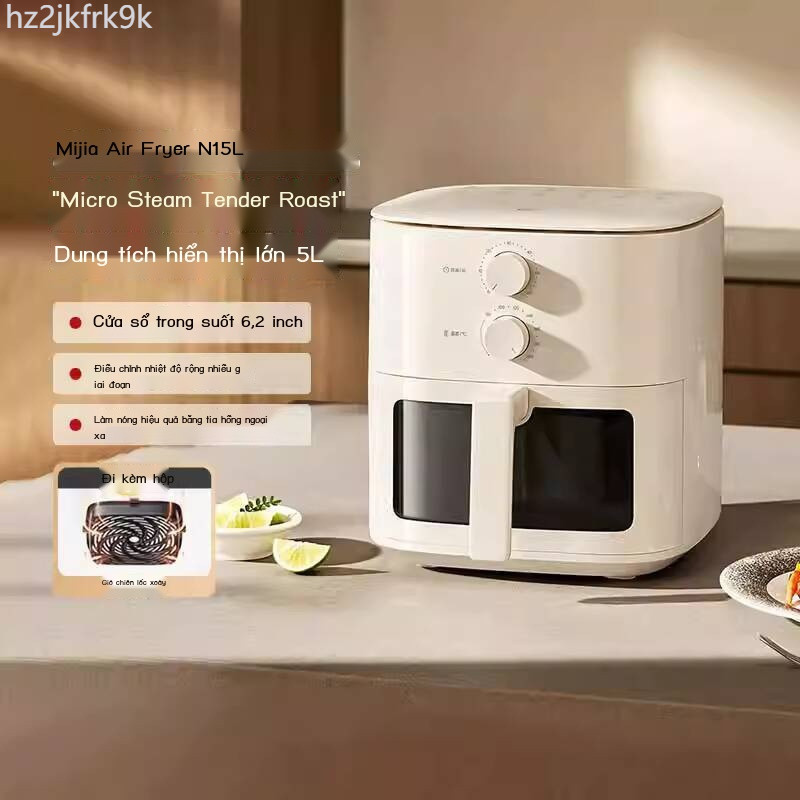 (HÀNG HOT) Nồi dầu Xiaomi Mijia 5L N1, lò chiên điện không xoay, dung tích lớn, hấp mềm, nướng