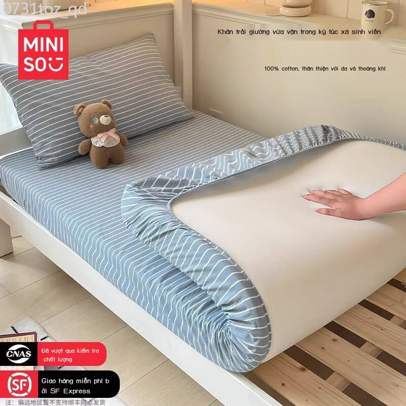 [ 𝐇𝐎𝐓 𝐃𝐄𝐀𝐋] Ga chất riêng ký túc xá Miniso 90x200, ga trải giường đơn dành cho sinh viên, tấ