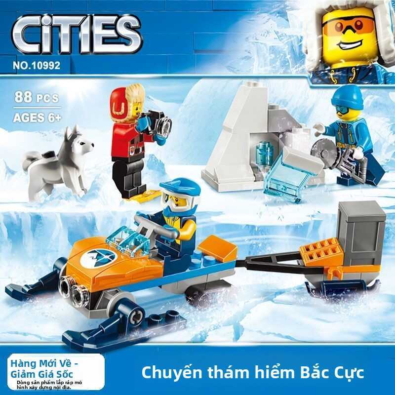 Tương thích với LEGO City Series Đội thám hiểm Bắc Cực60191Đồ chơi khối xây dựng giáo dục cho bé tra