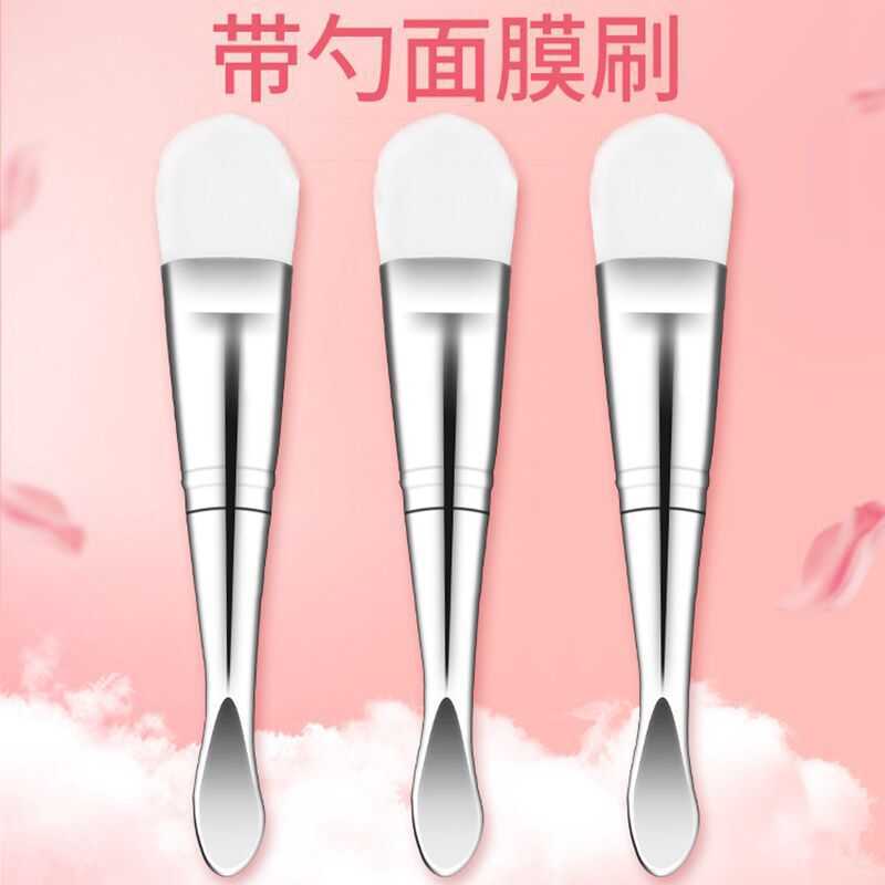 Bàn chải mặt nạ có thìa Tóc mềm DIY Bàn chải mặt nạ hai đầu Beauty Beauty Makeup Brush Tool