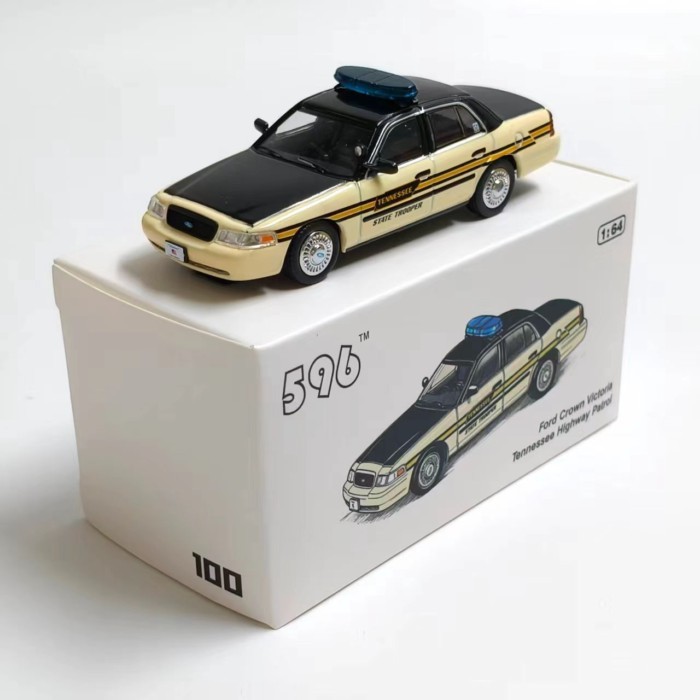 596 1: 64 Ford Crown Victoria Tennessee Road Patrol Mô hình xe hợp kim Out of Print Model